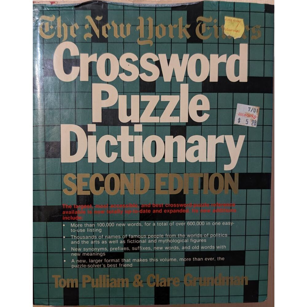 🧨New York Times Crossword Puzzle Dictionary 2nd Edition by Tom Pulliam